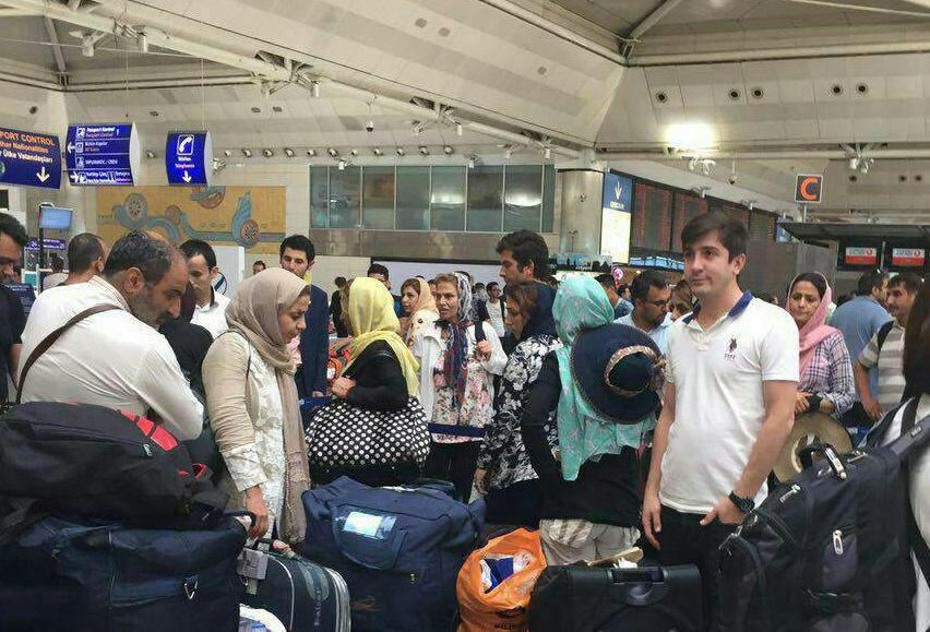  صف ایرانی‌ها در فرودگاه استانبول +عکس