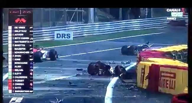  لحظه تصادف و مرگ راننده 22 ساله فرانسوی مسابقات فرمول 2 +فیلم