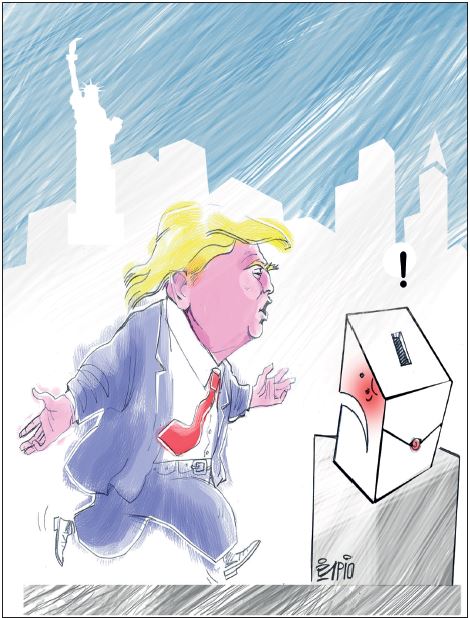 ترامپ در چند قدمی انتخابات! (کاریکاتور)
