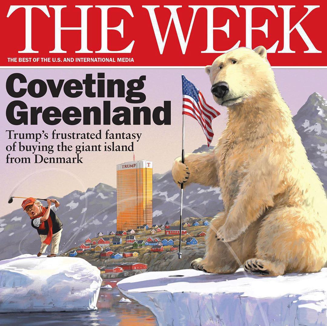 جلد نشریه ویک؛ چشم‌طمع ترامپ به گرینلند 