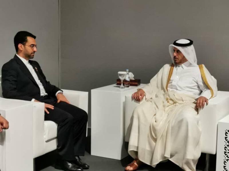 آذری جهرمی با نخست‌وزیر قطر دیدار کرد