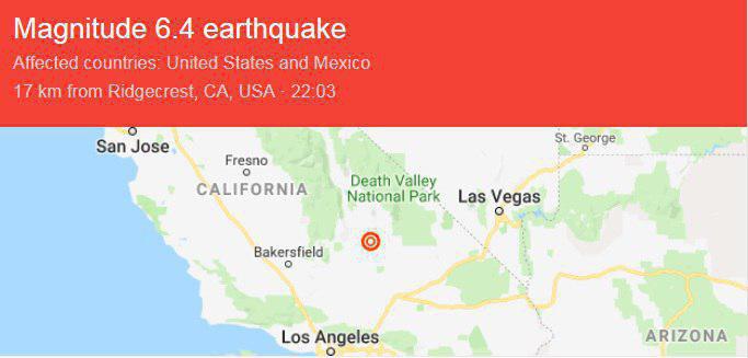 زلزله مهیب در کالیفرنیا 