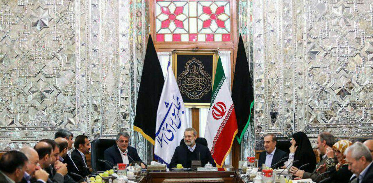 دیدار اعضای شورای شهر تهران با رییس‌مجلس