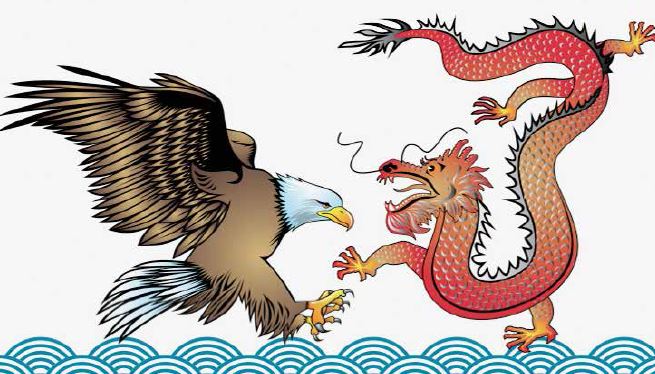 آتش‌بازی آمریکا روی دیوار چین
