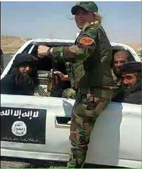  اسارت ۳ داعشی توسط یک زن کُرد+عکس 