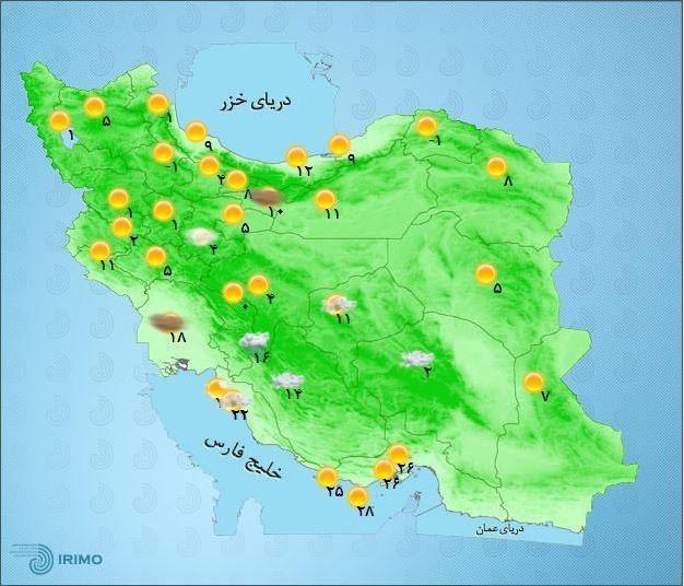 پیش بینی وزش باد در آسمان تهران