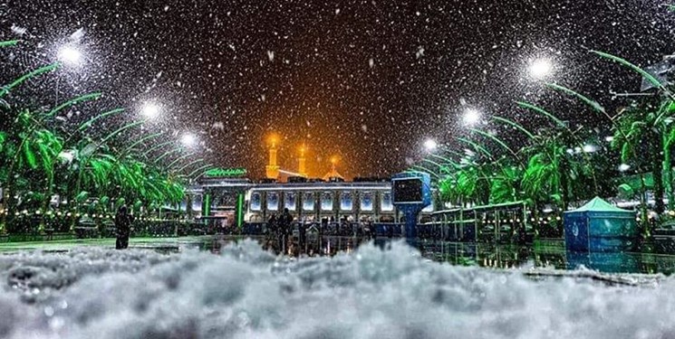 بارش بی‌سابقه برف در نجف و کربلا +عکس
