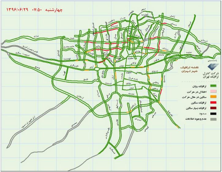وضعیت ترافیک صبح پایتخت +نقشه