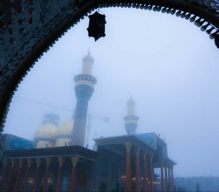 هوای مه آلود حرم امامین کاظمین(ع) +عکس