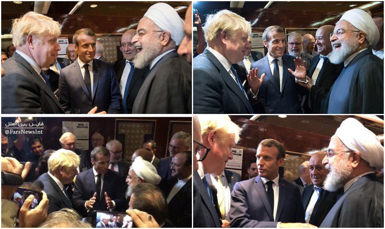 دیدار روحانی، ماکرون و جانسون در نیویورک +عکس