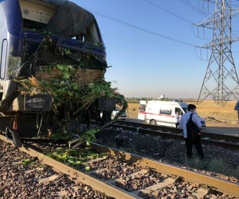 تصادف قطار با کامیون در قزوین