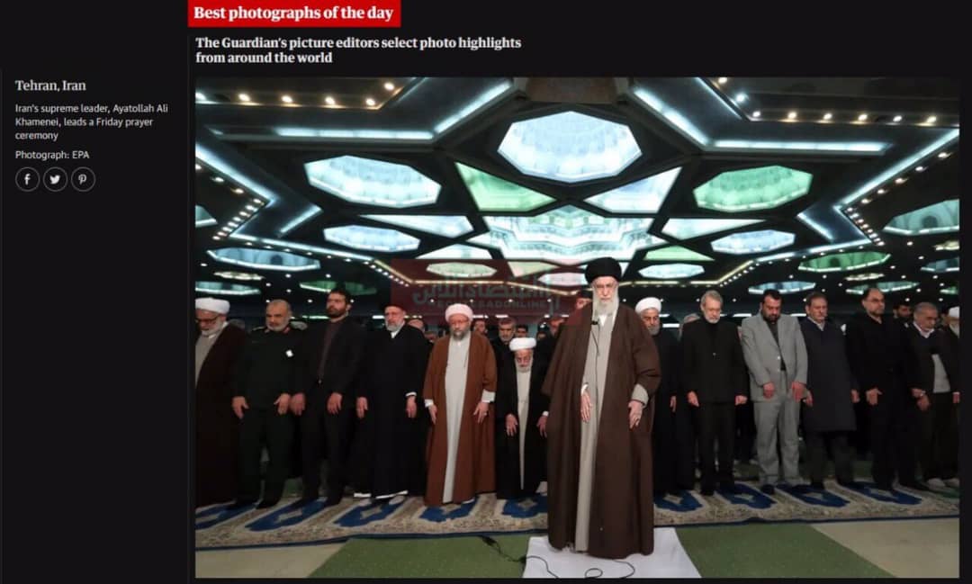 تصویر روز گاردین از نماز جمعه دیروز تهران