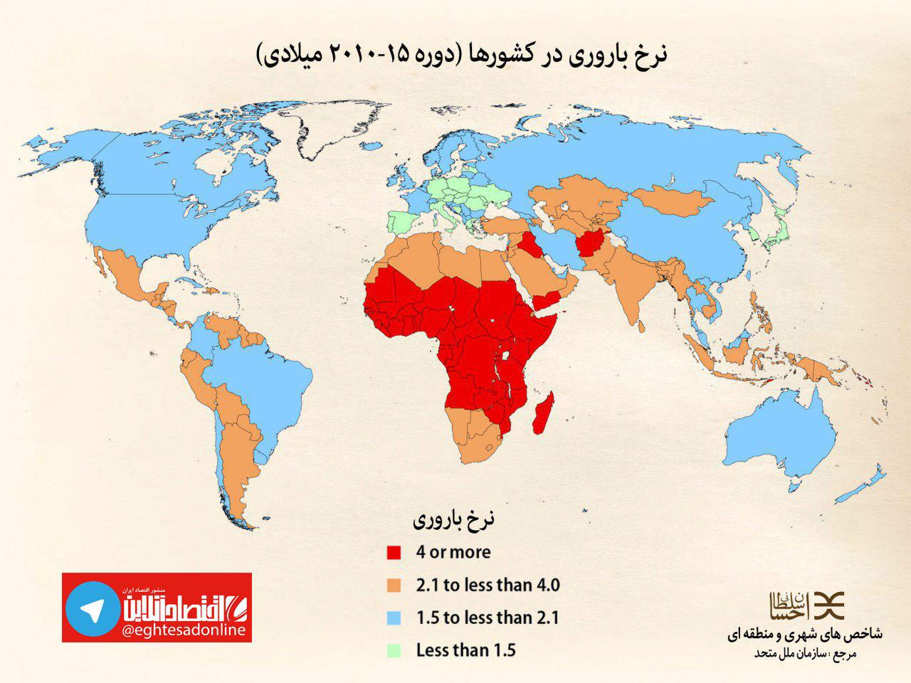 بررسی نرخ باروری در ایران و جهان +نمودار
