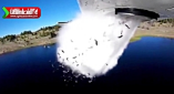 سقوط ماهی های قزل آلا از آسمان به دریاچه +فیلم
