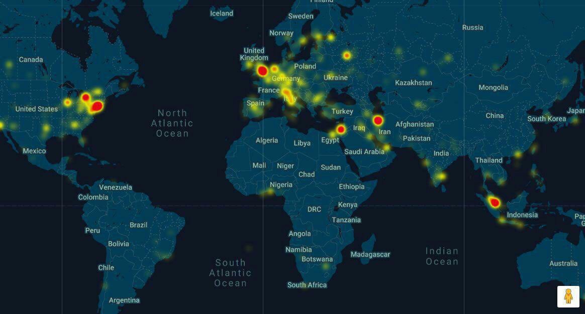 تلگرام در چه کشورهایی قطع شده است؟ +نقشه