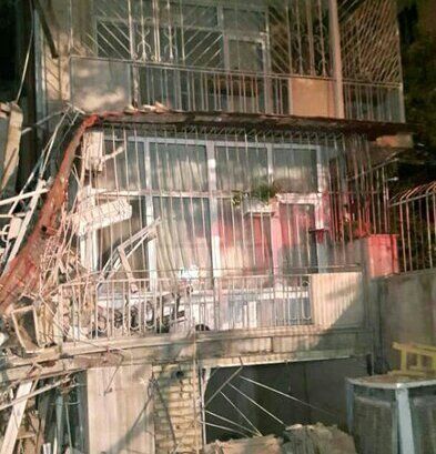 ریزش ساختمان ۳طبقه در خیابان شهید بهشتی تهران +تصاویر