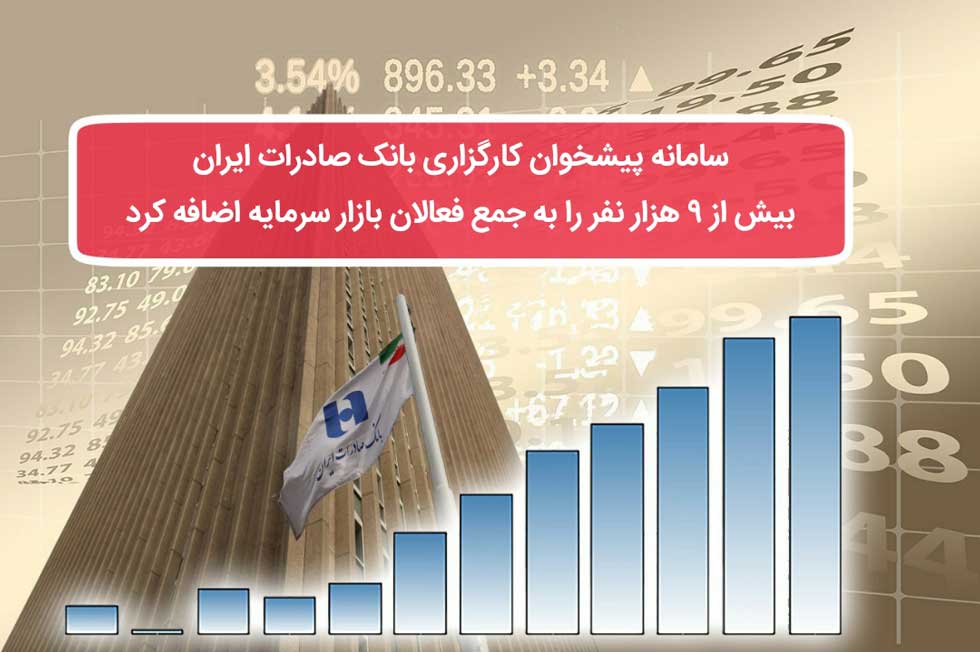 سامانه پیشخوان کارگزاری بانک صادرات ایران بیش از ٩هزارنفر را به جمع فعالان بازار سرمایه اضافه کرد