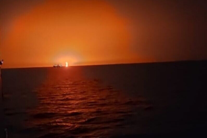 انفجار آتشفشان در دریای خزر + فیلم