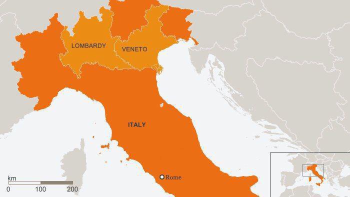 پیروزی همه‌پرسی خودمختاری در دو منطقه شمال ایتالیا +نقشه