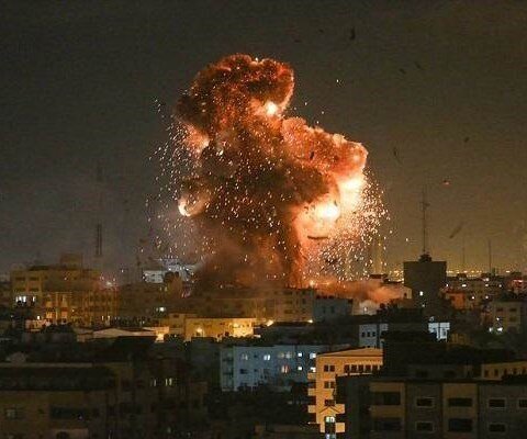 تخریب برج الجلاء در غزه + فیلم