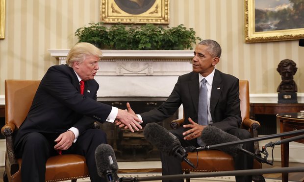 نخستین دیدار ترامپ و اوباما در کاخ سفید انجام شد+ تصاویر