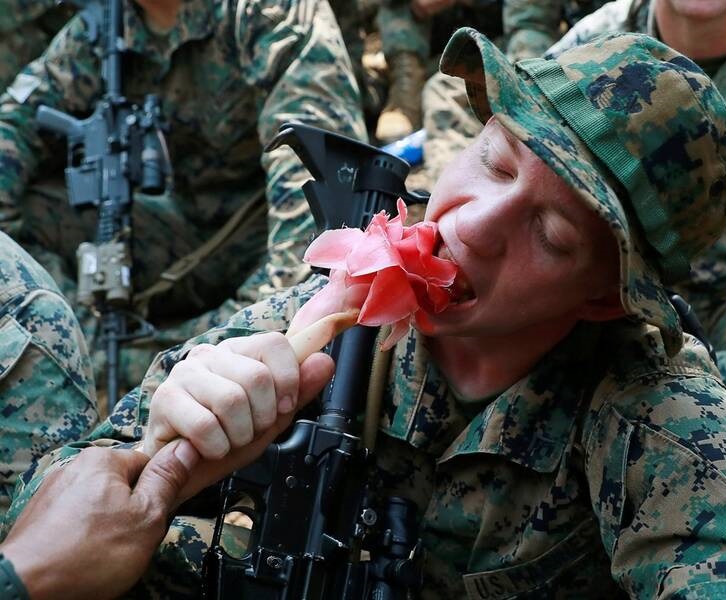چالش خون مار خوری سربازان آمریکایی +تصاویر