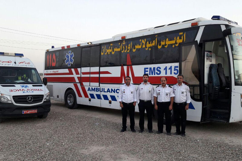 استقرار ۵ اتوبوس آمبولانس اورژانس در میادین اصلی پایتخت