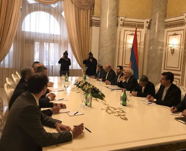 دیدار ظریف با نخست‌وزیر ارمنستان +عکس