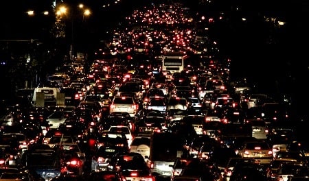 ترافیک سنگین شبانگاهی در جاده‌های مازندران 
