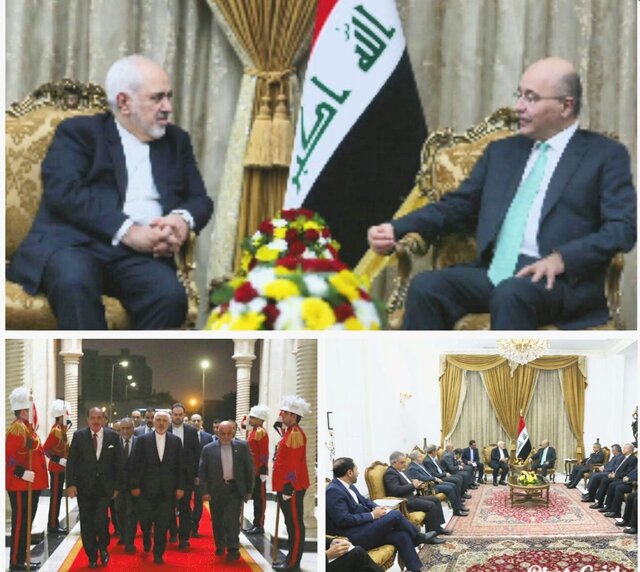 دیدار ظریف با رئیس جمهور عراق