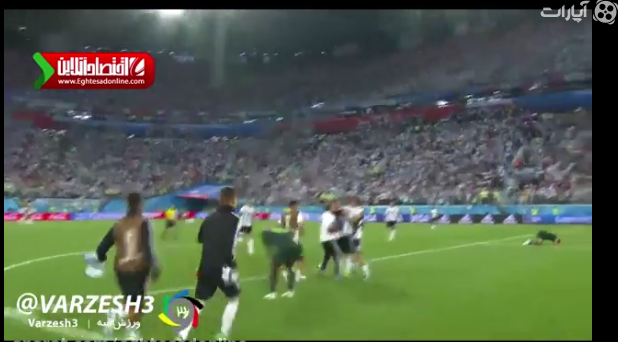 شادمانی بازیکنان آرژانتین پس از سوت پایان بازی +فیلم