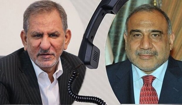 جهانگیری تلفنی با نخست وزیر عراق گفت‌وگو کرد