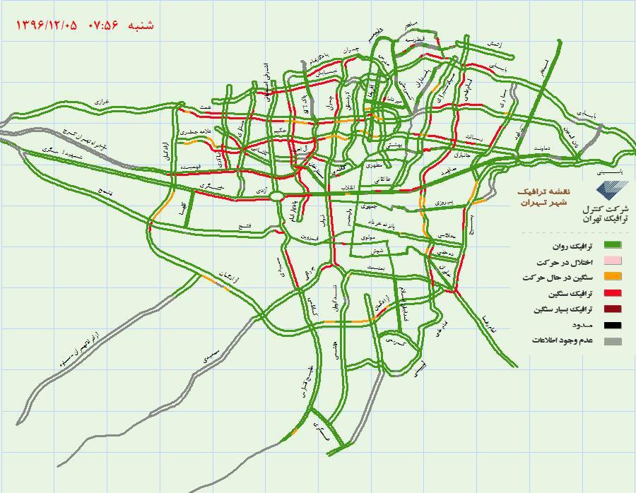 آخرین وضعیت ترافیکی صبح پایتخت +نقشه