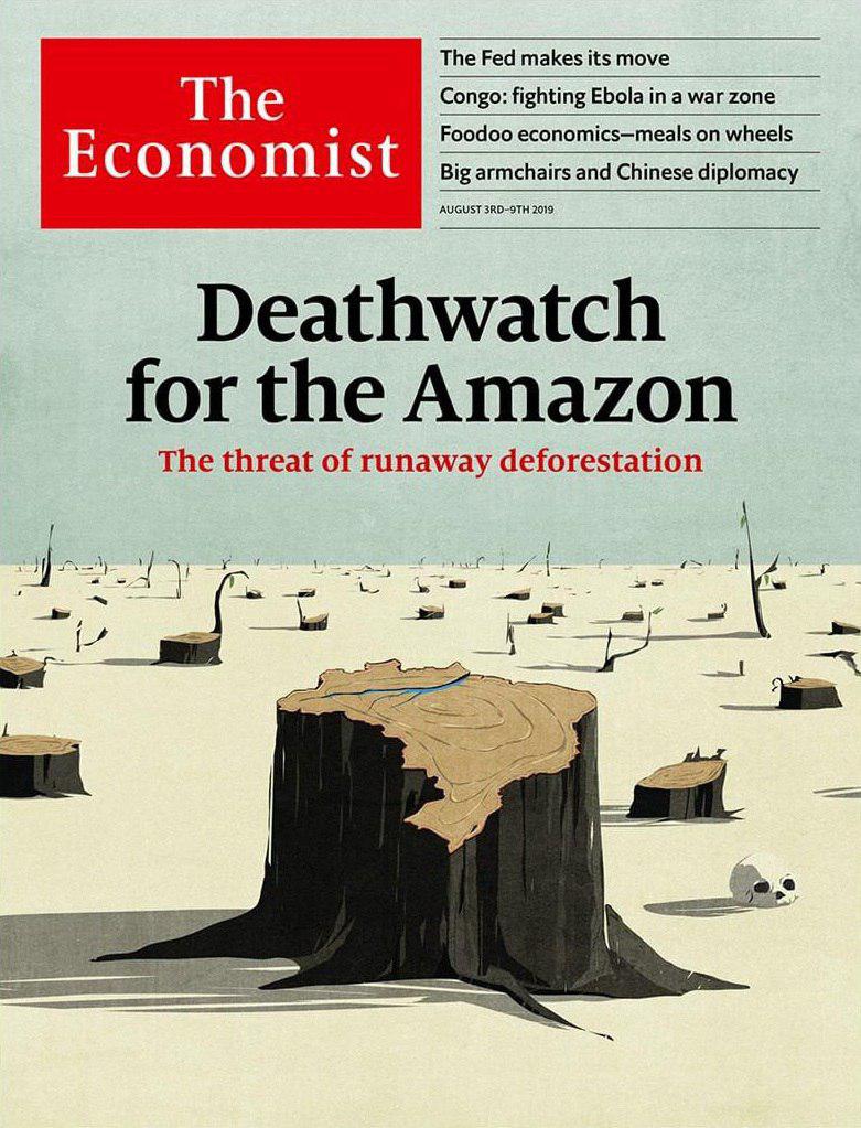 جلد نشریه اکونومیست؛ وضعیت نابودی جنگل‌های آمازون