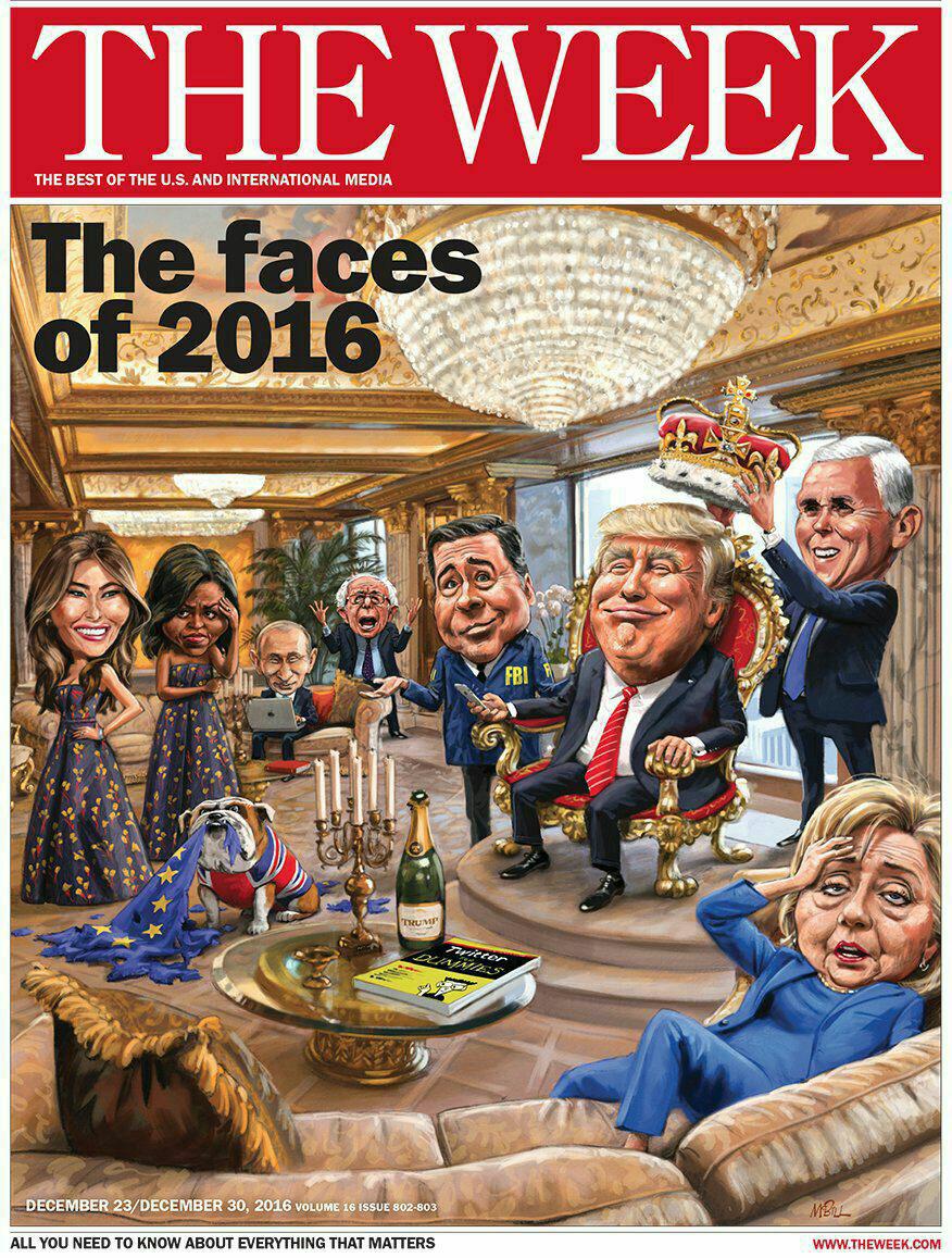 چهره‌های سال۲۰۱۶ ازنگاه مجله "ویک" (کاریکاتور)