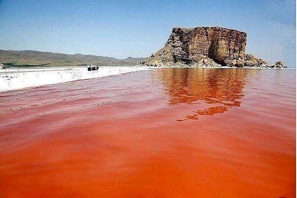 دریاچه ارومیه مجدد قرمز شد