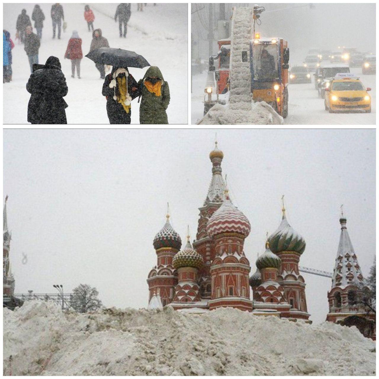 بارش سنگین برف رکورد ۶۸ساله مسکو را شکست +عکس