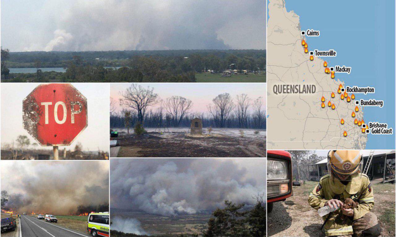 دیوار آتش ۲۰۰۰کیلومتری در «کوئینزلند» استرالیا
