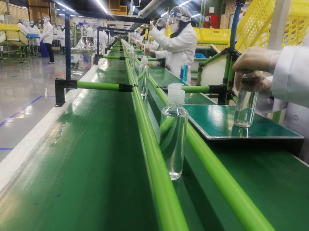 راه‌اندازی خط تولید ضدعفونی‌کننده در کارخانه لوازم خانگی