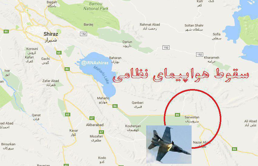 سقوط هواپیمای نظامی در سروستان فارس +تکمیلی
