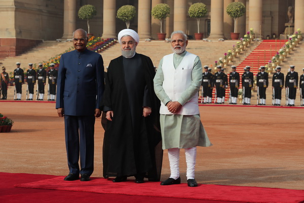 مراسم استقبال رسمی رییس جمهور هند از روحانی