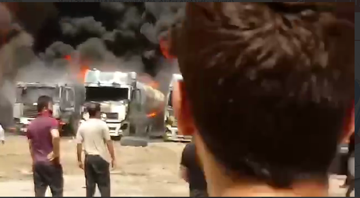 انفجار مخزن سوخت در منطقه صنعتی شهرک دولت آباد کرمانشاه +فیلم