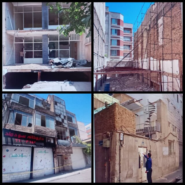 هشدارهای شهرداری در نقاط مختلف تهران برای ساختمان‌های ناایمن