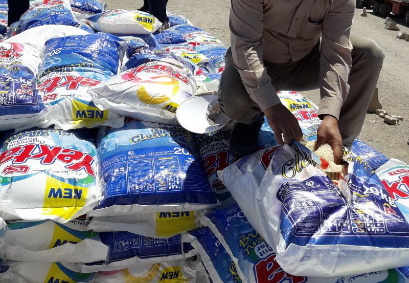 قاچاق 35 تن برنج در پوشش پودر رختشویی