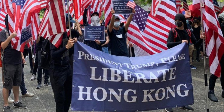 معترضان هنگ‌کنگی خواستار مداخله آمریکا شدند