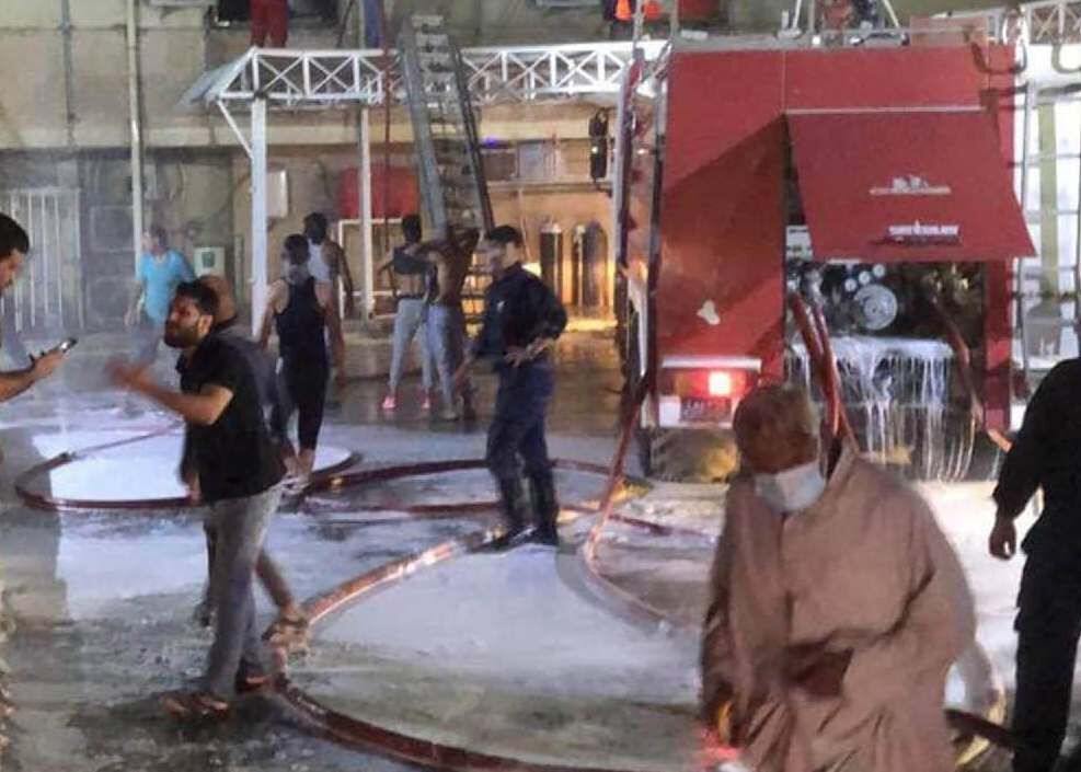 ۲۰کشته در آتش سوزی یک بیمارستان کرونایی در بغداد 