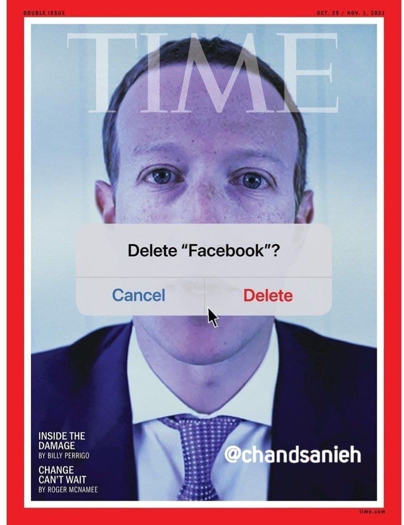 سقوط فیس‌ بوک روی جلد تایم