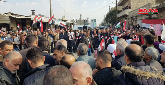 برگزاری تظاهرات علیه «اشغالگری» ترکیه در شمال سوریه