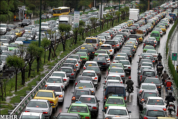 ترافیک شدید در برخی نقاط تهران +نقشه