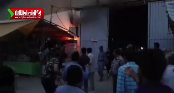 آتش‌سوزی ترانس برق در نمایشگاه عیدانه +فیلم